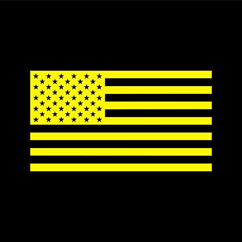 Image of American US Flag [Pick Color /Size] Vinyl Decal Sticker for Laptop /Car /Truck /Window /Bumper (7.5in x 4.2in, Matte Yellow)