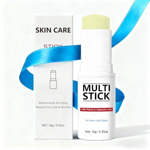 Retinol Multi Stick for Face Neck & Lips with Hyaluronic acid & Vitamin B5 for Anti-Aging Moisturizing & Firming Smooth Fine Lines Wrinkles Hydrate Skin for Women and Men 0.35oz