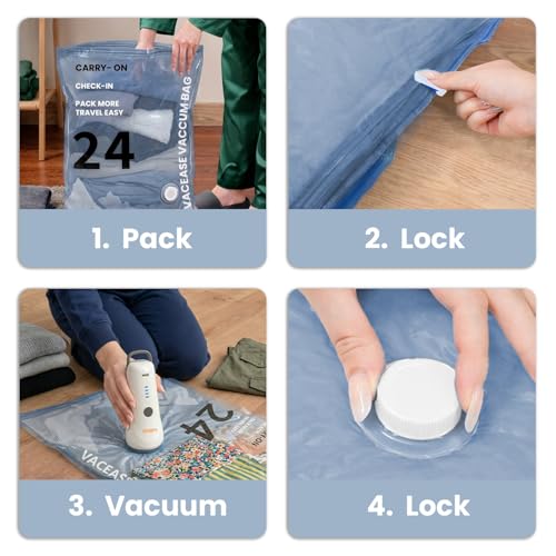 Image of Enem Vacuum Bags For Clothes With Portable Pump | Pack of 10 (2 Large, 4 Medium, 4 Small) | Travel Vacuum Bags For Clothes | Wardrobe Organizer For Storage, 1 year Warranty from Enem