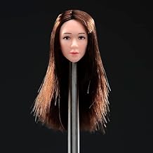 Fremego 1/12 Scale Female Head Sculpt,Beauty Girl Straight Hair Pale Skin Head Carved for 6inch Female Action Figure Body Collectible