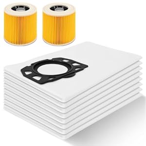 8 Staubsaugerbeutel und 2 Filter für Kärcher WD3/ MV3/ SE 4001/ SE 4002