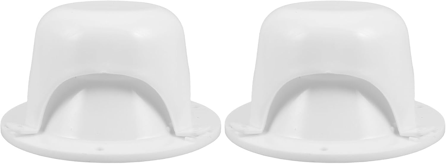 Rv Vent Cap Cover 2pcs White Weatherproof Roof Vent for Motorhome Trailer Caravan with 6 Screws, Sewer Pipe Replacement Ventilation Accessory for Outdoor Use