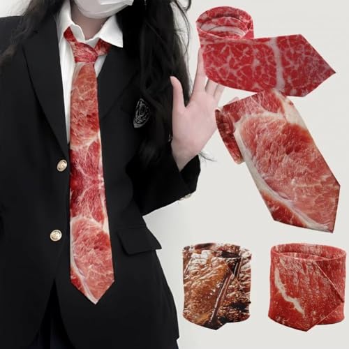 Corbatas con estampado de carne divertidas para evitar trajes aburridos en bodas 3