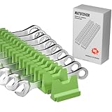 80PCS Modular Wrench Organizer Wrench Holder - Wrench Tool Organizers for Tool Drawer Storage, Wrench Storage Set with Metric & SAE Label, Wrench Rack Tool Gift for Professional Mechanics Men, Green