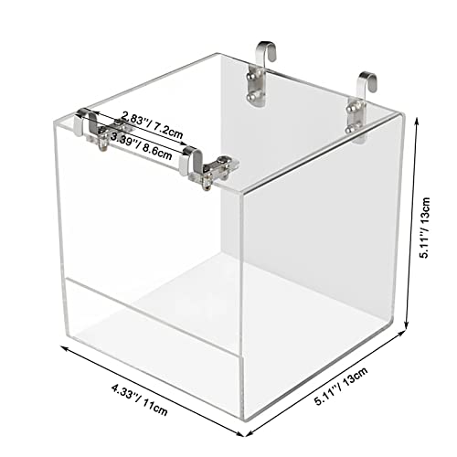 EnoYoo Bird Bath Cage, Cleaning Pet Supplies Cockatiel Bird Bathtub with Hanging Hooks for Little Bird Parrots Spacious… - Image 3