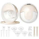 KISSBOBO K5 Tire lait Électrique, 4 Modes19 Niveaux, Tire Lait Electrique Main Libre, Convient à 99% des Mamans Allaitantes, Forte Succion de 320mmHg, Aide les Mamans à Obtenir(Crème/2PCS)