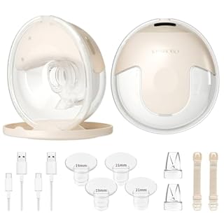 KISSBOBO K5 Tire lait Électrique, 4 Modes19 Niveaux, Tire Lait Electrique Main Libre, Convient à 99% des Mamans Allaitantes, Forte Succion de 320mmHg, Aide les Mamans à Obtenir(Crème/2PCS)