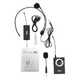 Vroomoto Microfono Wireless UHF Microfono Portatile con Archetto con 15 Frequenze di Canale Durata della Batteria 10H Gamma 100M Altoparlanti Scheda Audio