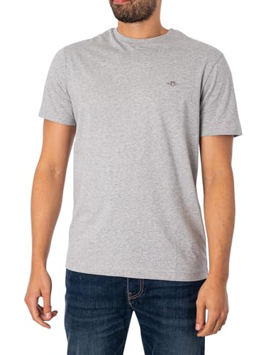 GANT Herren Reg Archive Shield T-shirt T Shirt, Grey Melange, L EU – Ansicht 1