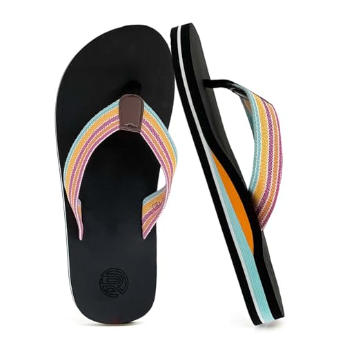 rosyclo Flip Flops For Women, with Arch Support Orthotic Comfortable Slip On Yoga Mat Casual Cushion Summer Beach Walking Thong Sandals Womens Indoor