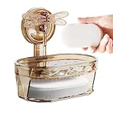 Saugnapf Dragonfly Seifenschale aus Schaumstoff für Zuhause, Wand ohne Stanzen | Aufbewahrungsbox, Seifenablauf-Box, Badezimmer-Seifenablauf, Seifenschale