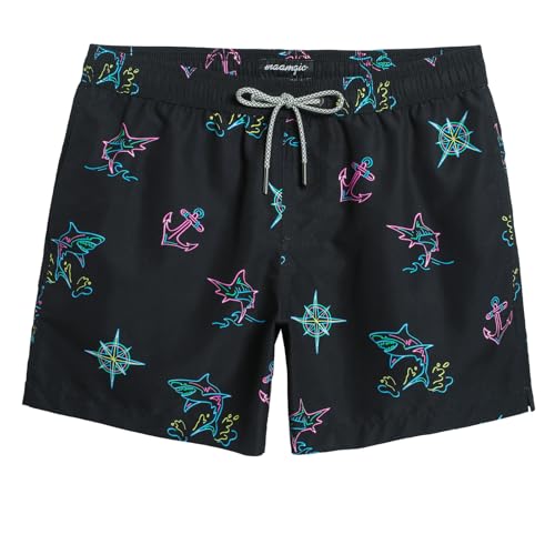 Image of maamgic Mens Swim Trunks 5 Inch with Mesh Lining, Quick Dry Mens Bathing Suit, Swim Shorts for Swimming and Beach
