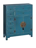  MANGORA Aparador Alto Mueble Auxiliar Azul DM \'\'Oriente\'\' 73 X 26 X 90 Cm
