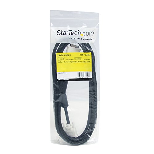 StarTech.com Dual Link DVI Cable - 10 ft - Male to Male - 2560x1600 - DVI-D Cable - Computer Monitor Cable - DVI Cord - Video Cable