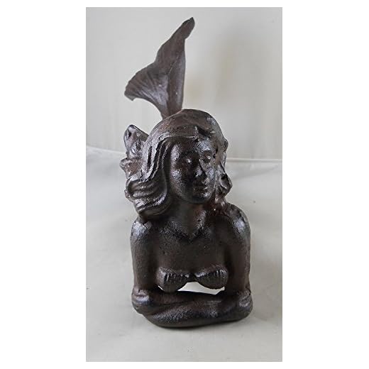 Cast Iron Dreaming Mermaid Figure ~ Nautical Garden Decor