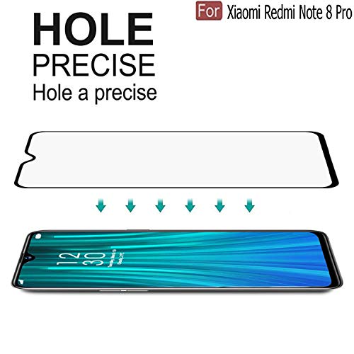Image of CEDO Tempered Glass for Redmi Note 8 Pro | Screen Protector Full HD Quality Tempered Glass Anti-Scratch Edge to Edge Coverage with Easy Installation Kit (Black)