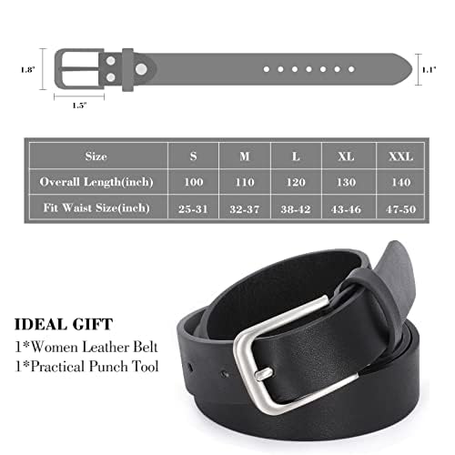 Image of WHIPPY Women Casual Leather Belt for Jeans Pants, Fashion Ladies Waist Dress Belt