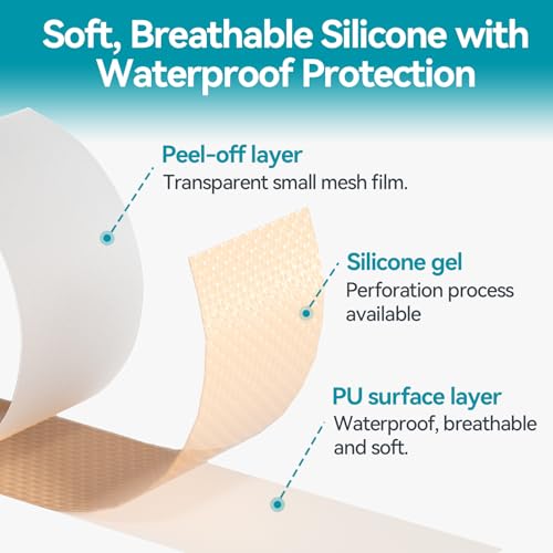 image for Dimora Silicone Medical Tape - Hypoallergenic First Aid Tapes with Eas