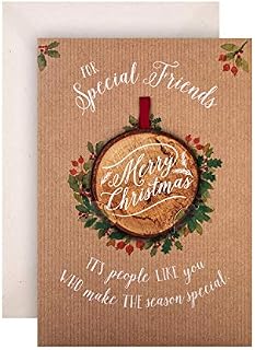 Hallmark Christmas Card for Friends - Contemporary Design with Hanging Keepsake
