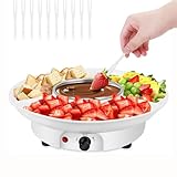 FACILE À UTILISER : Utilisez ce fondoir à chocolat sans danger pour une table pour chauffer uniformément jusqu'à 140 °F pour faire fondre.Une fois fondu, retournez-le pour le réchauffer et servez-le avec vos trempettes préférées telles que des fruits, des bretzels, des guimauves, des bonbons et plus encore.Pour la fondue au fromage, faites fondre le fromage à l'avance et ajoutez-le pour garder au chaud.