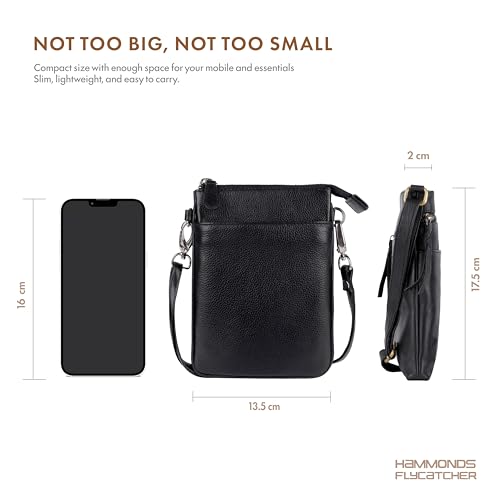 Image of HAMMONDS FLYCATCHER Genuine Leather Sling Bag for Women Stylish Crossbody Bag for Women Compact Lightweight Ladies Sling Bags for Woman with Adjustable Strap for Daily Use
