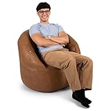 Big Joe Milano Beanbag Chair with Vibe Caramel Montana Leather