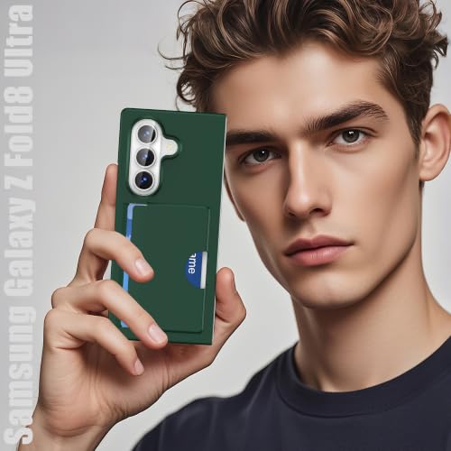 Coque Galaxy Z Fold 8 Ultra avec porte-carte intégré et dos transparent orange robuste - 7