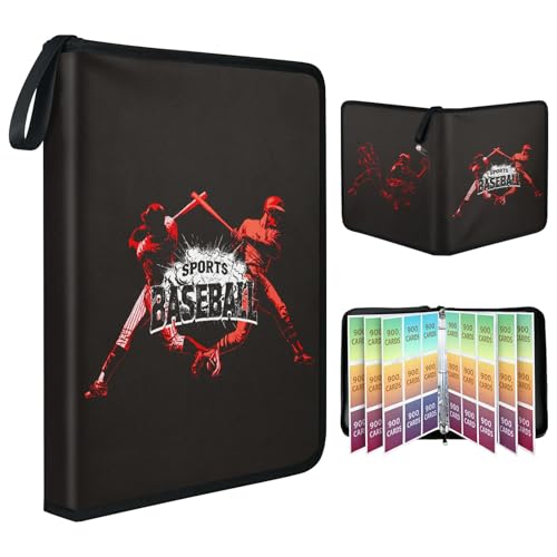 PATTERNFUL 9-Pocket Baseball Card Binder with Zipper