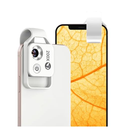 APEXEL 200X Mini-mikroskop für Smartphone-Kamera,Handy mikroskop für Smartphone,Explore Micworld with Microscope，weiß