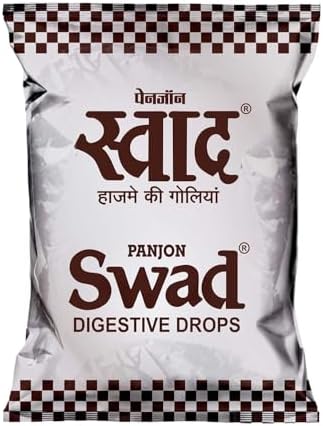 Swad Digestive Chocolate Candy with Ayurvedic Herbs, 50 Toffee x 2 Packets