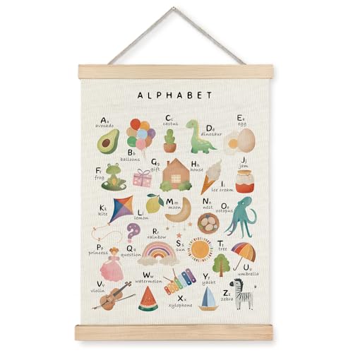 Image of Supwhd Alphabet ABC Wall Decor, ABC Alphabet Posters for Toddler Kids Nursery Classroom Playroom, Alphabet ABC Wall Art Framed 12x16 Inches