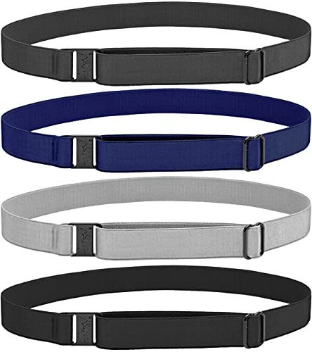 Hipsy Women's Wide Elastic & Adjustable Running Headband Multi Pack (Wide Black/Silver/Navy/Charcoal 4pk)