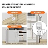 Allyson® Treppenschutzgitter Ausziehbar, Türschutzgitter bis 140 cm Treppengitter für Kinder & Haustiere, Kinderschutzgitter 85 cm Höhe, Haustierschutzgitter Einziehbar, Verstellbar & Stabil – Weiß