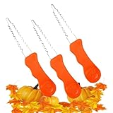 ANDES 3PCS Pumpkin Carving Kit - All-in-One Kids Stainless Steel Double-Side Sculpting Tool Kit for Halloween Decoration Gift