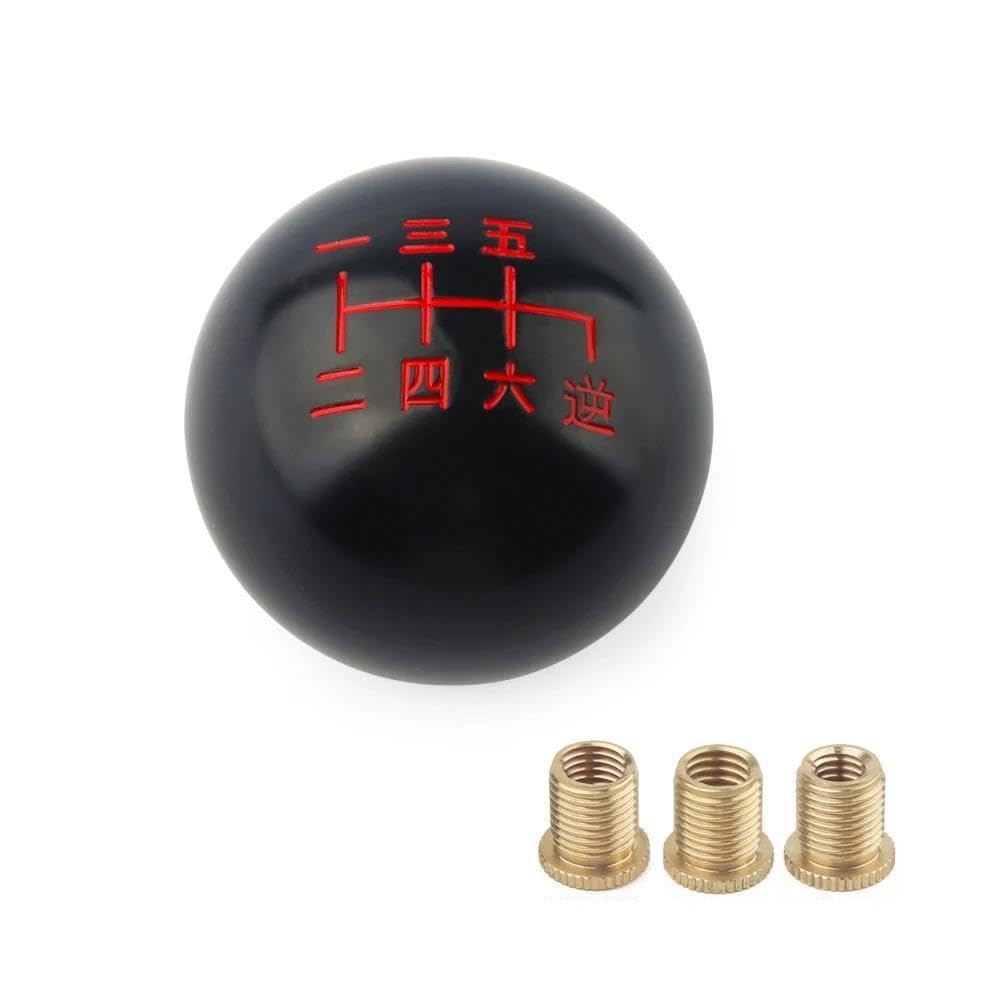 Hyasdbwe Type 1 Aluminum Alloy Black 6 Speed M10x1.5/M10x1.25/M8x1.25 Gear Shift Knob For Manual Transmission Gear Shifter Parts(Type 1)