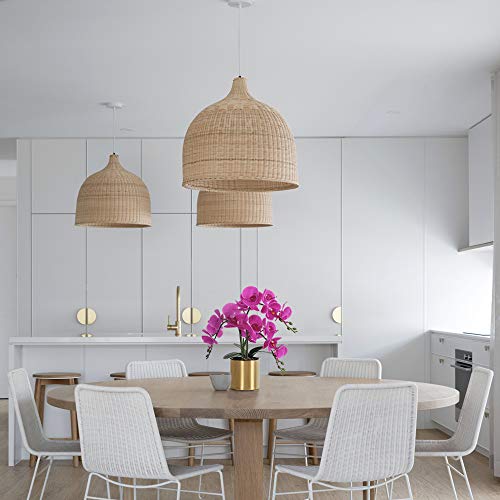 Lesing Artificial Orchid Flower With Vase, White Orchid Bonsai Faux Orchid Phalaenopsis Plant Pot Arrangements For Home Decoration (Purple,Gold Vase) #TOP6