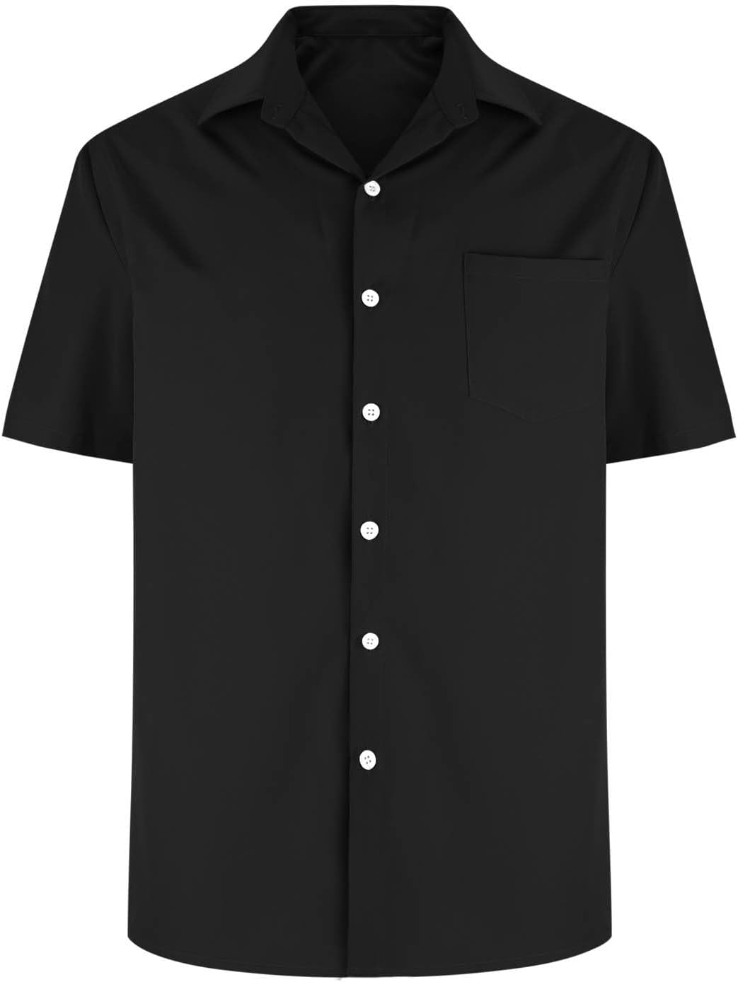 Mens Short Sleeve Dress Shirts Casual Button Down Shirt Summer Plus Size Beefy Blouse Loose Business Work Tops