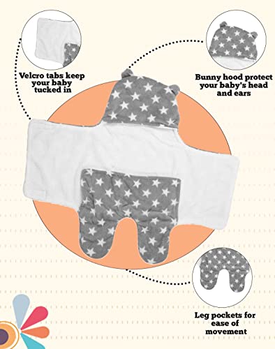 Image of New Born Multi-Purpose Baby Boy's and Baby Girl's Blanket and Sleeping Bag (Brown Grey, 0-6 Months)