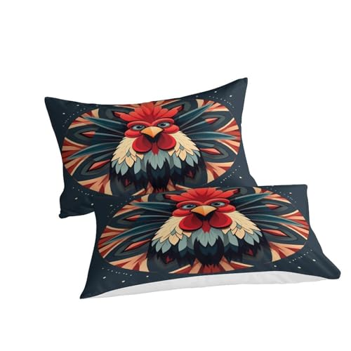 Housse de couette poulet fermeture éclair lit double anti-pli - 6