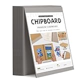 JNENERY 20Pcs Book Board for Book Binding, 12.5 x 10, 80pt Chipboard Sheets, 2mm Thick Binders Board, Heavy Duty Cardboard Sheets and Sturdy Kraft Board for Bookbinding, Crafts, Packaging (Grey)
