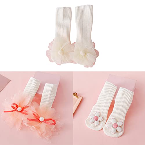Baby Girls Socks Lace Flower Accessories Newborn Cotton Toddler Anti-slip Floor Infant Clothing Shower Gift Lace Flower Bowknot Anti-Slip For Infant2