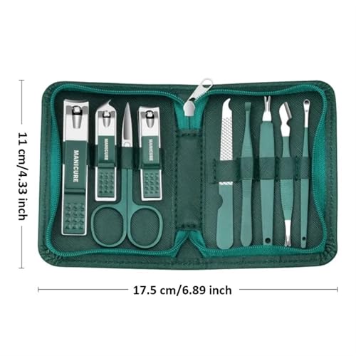 Kit de manucure élégant 9 pièces avec étui en cuir