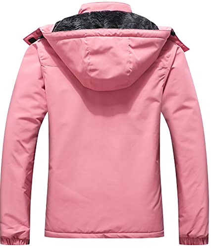 Image of MOERDENG Women's Ski Jacket Warm Winter Coat Hooded Snowboarding Jackets Waterproof Mountain Windbreaker for Hiking Traval