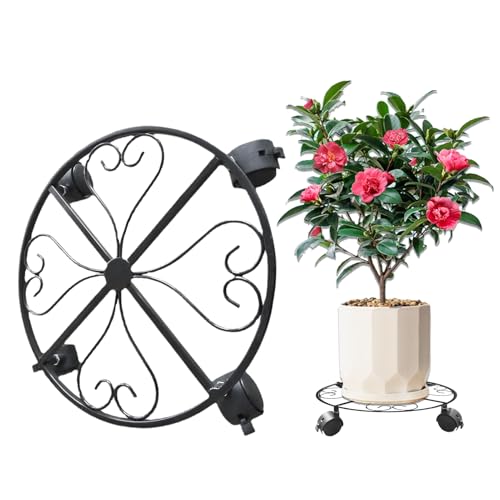 Support déplacement de pot à roulettes robuste pour plantes d'intérieur et terrasse - 2