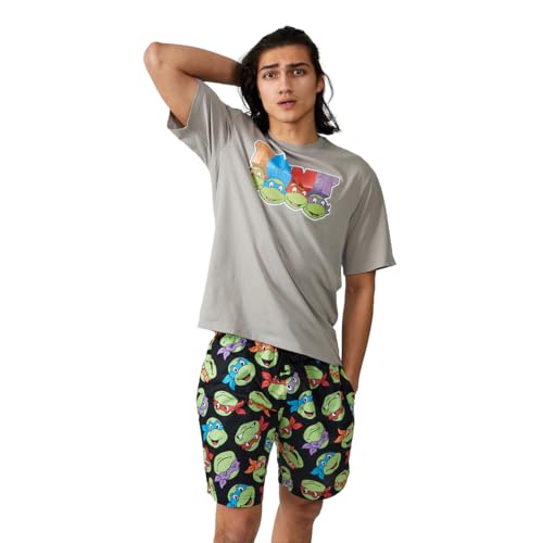 Bioworld Teenage Mutant Ninja Turtles Men's 2-Piece T-Shirt & Lounge Shorts Sleep Set3