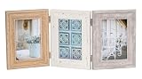 levandeo Fotoaufsteller 3 Fotos 10x15 MDF Holz Natur Shabby Chic...