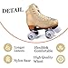 NVGSHO Men's and Women's Roller Skates, Classic Double Row Quad Roller Skates with Light Up Wheels, Suitable for Beginners and Daily Basic Training,Gold,Ladies7.5