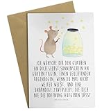 Mr. & Mrs. Panda - Grußkarte Maus Sterne - Maße 105mm x 148mm x 2mm - Die erfolgreiche Marke Mr. & Mrs. Panda steht für besondere Qualität, Kundenservice und Einzigartigkeit.