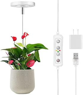 ROMSTO Grow Lights for Indoor Plants, LED Full Spectrum Plant Light for Indoor Plants, Height Adjustable Grow Light with 10 Dimmable Brightness, 8/12/16H On/Off Timer, Ideal for Small Plants