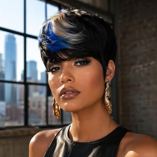 FCHW Short Pixie Cut Hair Wig Short Hairstyles Synthetic Wigs For Women Popular Fashion Wigs Heat Resistant Hairpieces Womens Wig
